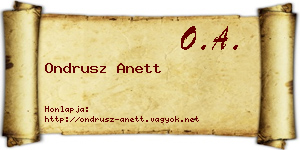 Ondrusz Anett névjegykártya